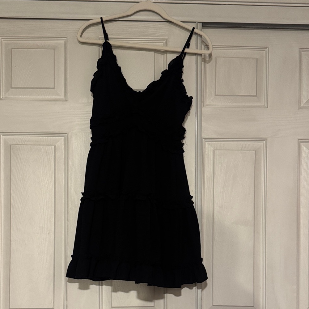 Fashion Nova Black Ruffled Mini Dress